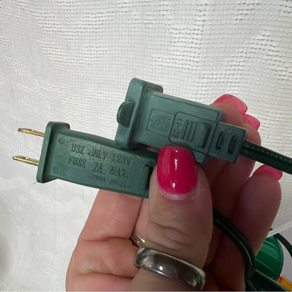 Vintage Christmas Bubble Lights Set 7 with cord - works red green holiday - Picture 3 of 3